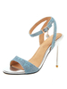 Sandale Chaussures À Talons Hauts 2021 Bleu Chaussures Sandale Chaussures À Bout Ouvert À La Cheville Chaussures Habillées