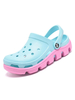 Sandale plate en cuir synthétique polyuréthane Crocs bleu clair pour femme
