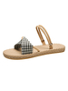 Sandale plate sandales gladiateur en cuir PU sandales pantoufles décontractées