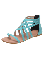 Sandale plate sandales gladiateur en cuir PU sandales pantoufles décontractées