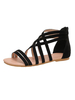 Sandale plate sandales gladiateur en cuir PU sandales pantoufles décontractées