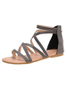 Sandale plate sandales gladiateur en cuir PU sandales pantoufles décontractées