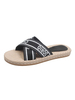 Sandale plate sandales gladiateur en cuir PU sandales pantoufles décontractées