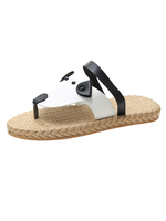 Sandale plate sandales gladiateur en cuir PU sandales pantoufles décontractées