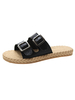 Sandale plate sandales gladiateur en cuir PU sandales pantoufles décontractées