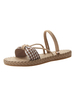 Sandale plate sandales gladiateur en cuir PU sandales pantoufles décontractées