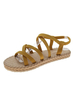 Sandale plate sandales gladiateur en cuir PU sandales pantoufles décontractées