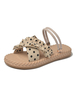 Sandale plate sandales gladiateur en cuir PU sandales pantoufles décontractées