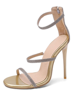 Sandales à bretelles pour femmes Talon aiguille Sexy Sangle de cheville Sandales de soirée Chaussures grande taille