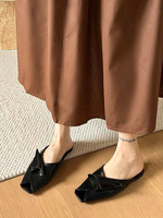 Sandales À Glissière À Bout Ouvert Croisé Femmes Chaussures Plates Noires En Cuir PU