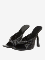 Sandales à glissière pour femmes bout carré ouvert mules à talons de forme spéciale