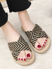 Sandales à glissière pour femmes Canne à bout ouvert Sandales plates