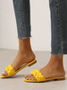 Sandales à glissière pour femmes Chaussons plats à bout ouvert en cuir PU chic