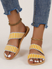 Sandales à glissière pour femmes Chaussons plats à bout ouvert en cuir PU chic