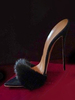 Sandales à glissière pour femmes Chic Micro Daim Supérieur Bout Pointu Talon Aiguille Pantoufles