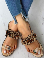 Sandales à glissière pour femmes Chic Pearls Terry Pantoufles plates à bout ouvert