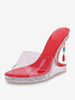 Sandales à glissière pour femmes Chic PVC bout découpé à talon de forme spéciale