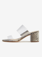 Sandales à glissière pour femmes Mules à bout ouvert et talon de chiot