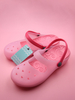 Sandales à glissière pour femmes pantoufles roses bicolores à bout rond découpées