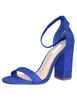 Sandales à talon haut bleu 2021 à bout ouvert T bride Chaussures d