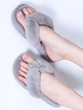Sandales à talon plat en microfibre à imprimé léopard pour femmes