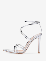 Sandales à talon pour femmes bout pointu talon aiguille sandales en PU verni
