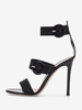 Sandales à talon pour femmes bout rond talon aiguille sandales en PU verni