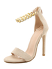Sandales à talons Abricot Talon aiguille Bout rond Micro Suede Bride de cheville supérieure Talons