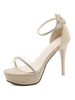 Sandales à talons Abricot Talon aiguille Peep Toe Micro Suede Upper Cheville Strap Talons
