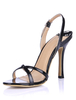 Sandales à talons aiguilles simples en Synthétique verni sangle croisé avant
