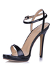 Sandales à talons aigus sexy en cuir verni rubans aux chevilles