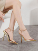 Sandales à talons Blond Talon Aiguille Bout Ouvert Cuir PU Bride à la Cheville Talons