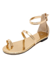Sandales à talons Bottes dété blondes Bout rond Talon plat Bride de cheville Talons