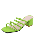 Sandales à talons carrés pour femmes à bout ouvert et lanières; pantoufles à sandales taille plus