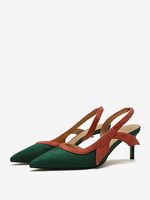 Sandales à talons chaussures femme à bout pointu Talon aiguille Textile