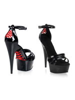 Sandales à Talons Hautes avec PlateformeFemmes avec Bout Ouvert à Cuir Synthétique Vernis à Lacets Bicolores Sexy