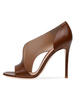 Sandales à Talons Hautes Fins Femmes à Cuir Synthétique avec Bout Ouvert Unicolore Sandales à Talons Hautes
