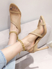 Sandales à talons hauts Apricot Bout pointu Talon aiguille Femme Chaussures