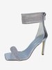 Sandales à talons hauts avec strass et bout ouvert et bride à la cheville Chaussures de bal