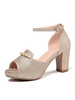Sandales à talons hauts Blond Synthétique Cuir Peep Toe Chains Chaussures de soirée Femmes Chaussures de soirée