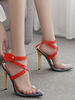 Sandales à talons hauts Bout pointu rouge Talon aiguille Criss Cross Sandal Chaussures pour femmes