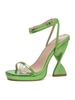 Sandales à talons hauts en cuir verni vert herbe Peep Toe chaussures de soirée femmes chaussures de soirée