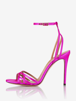 Sandales à talons hauts en satin à bout ouvert et à lanières Chaussures de bal Chaussures de fête