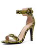 Sandales à talons hauts Femmes Bout ouvert Motif serpent Chaussures à la cheville