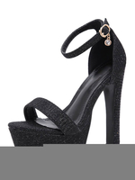 Sandales à talons hauts Femmes Plateforme Open Toe Ankle Strap Sandal Shoes