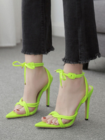 Sandales à talons hauts pour femmes à lacets à bout ouvert sandales à talons aiguilles