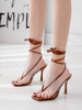 Sandales à talons hauts pour femmes à lacets transparentes à talons aiguilles