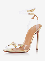 Sandales à talons hauts pour femmes chaussures de soirée à lanières et à talons aiguilles en patchwork