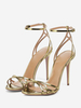 Sandales À Talons Hauts Sexy Femme Chaussures De Soirée Dorées Bride Croisée Métallisées