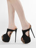 Sandales à talons hauts sexy pour femmes plateforme bout ouvert découpes sandales hautes